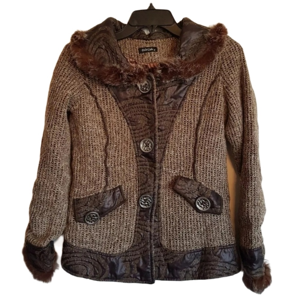 Dolce Cabo Sweater Small/Medium Fur Trim